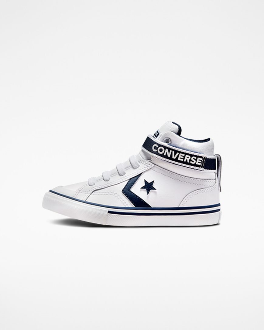 Tenisi Inalti Baieti Converse Pro Blaze Curea Easy-On Varsity Club Albi Bleumarin Albi | RO NDRCL549